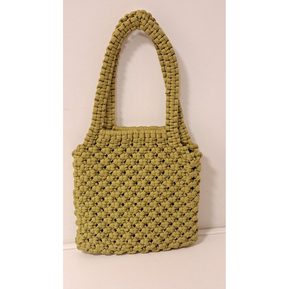 Handmade Olive Green Crochet Tote Clutch